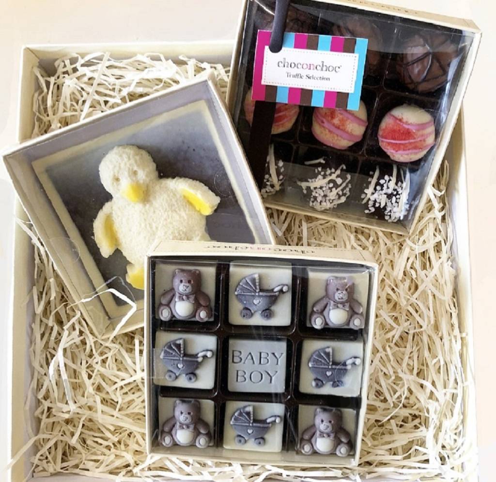 Baby Boy Chocolate Hamper By Choc On Choc