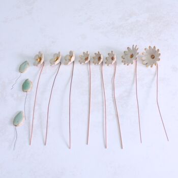 White And Gold Ceramic Flower Bouquet Large, 5 of 12
