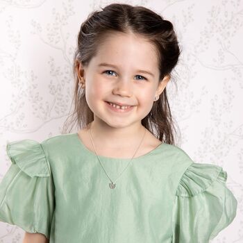 Kids Sterling Silver And Rose Gold Butterfly Necklace, 3 of 5