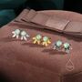 Sterling Silver Green Opal And Leaf Motif Stud Earrings, thumbnail 4 of 10