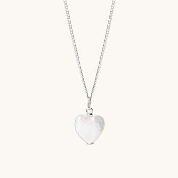 Pearl Heart Necklace Silver Or Gold Vermeil Plated, 2 of 7