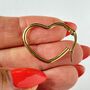 Gold Plated Heart Hoop Earrings, thumbnail 2 of 4