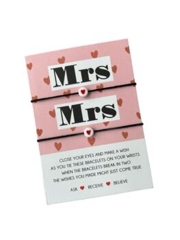 Mrs And Mrs Wish Bracelets | Lesbian Wedding Gifts, 5 of 6