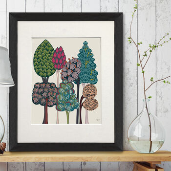 Serene Forest One Botanical Art Print, Framed /Unframed, 4 of 7