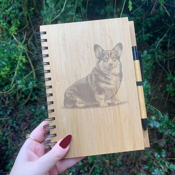 Personalised Corgi Dog Engraved Notebook, 2 of 4