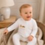 Personalised Gift Baby Zip Romper | Embroidered Name Or Animals, thumbnail 3 of 12
