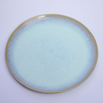 Handmade Large Ceramic Neptune Glaze Dinner Plate, 7 of 9
