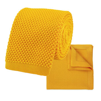 Mustard Yellow Diamond End Knitted Neck Tie In 100% Soft Polyester, 11 of 11