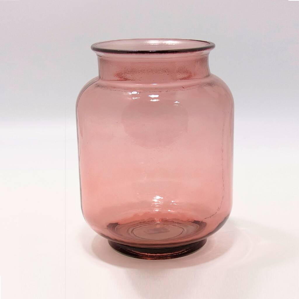 Recycled Glass Hurricane Jar Six Colours By The Recycled Glassware