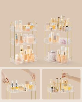Three Tier Makeup Organiser Skincare Holder, 5 of 6