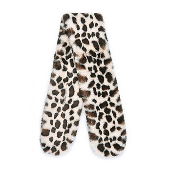 Snow Leopard Faux Fur Scarf, 4 of 5