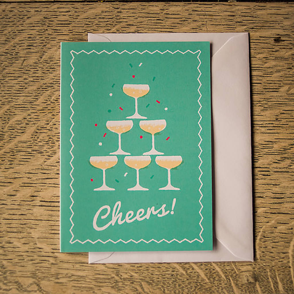 'Cheers!' Congratulations Celebration Greetings Card, 1 of 4