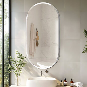 Long Oval Flat Wall Mirror, 5 of 12