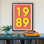 1989 Personalised Year Typography Print, thumbnail 4 of 11