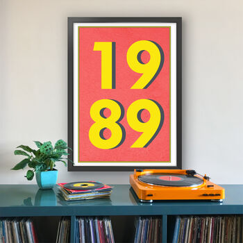 1989 Personalised Year Typography Print, 4 of 11