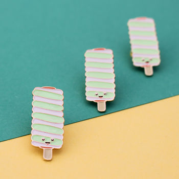 Retro Ice Cream Soft Enamel Pin Badge Twister Ice Lolly, 3 of 3
