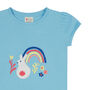 Girls T Shirt | Rainbow Bunny | Certified Organic, thumbnail 7 of 7
