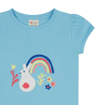 Girls T Shirt | Rainbow Bunny | Certified Organic, 7 of 7