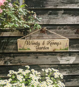 Personalised Garden Sign With Hand Painted Flowers, 4 of 8