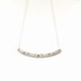 Skinny Silver Bar Necklace With Sapphires, thumbnail 4 of 6