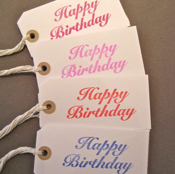 Set Of Five 'Happy Birthday' Gift Tags, 3 of 3
