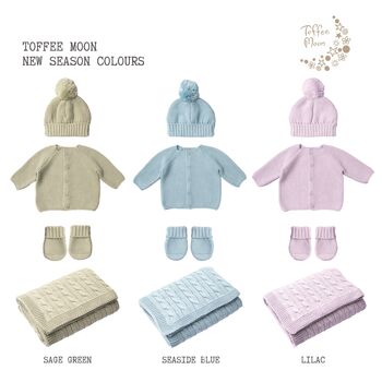 New Baby Blanket, Cardigan, Hat And Mittens Gift Set, 5 of 12