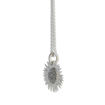 Sunflower Solid Silver Necklace, 5 of 8