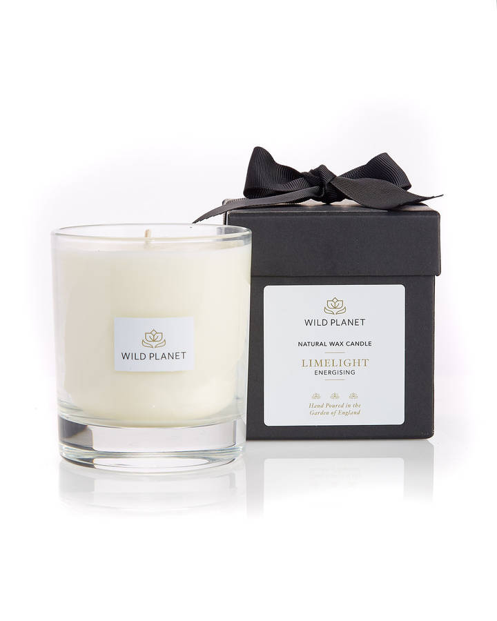 aromatherapy lime and bergamot scented natural candle by wild planet ...