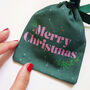 Forest Green And Pink Handmade Advent Calendar Pouches, thumbnail 5 of 6