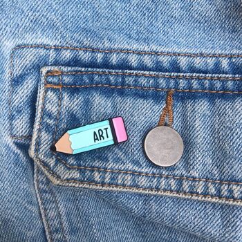 Personalised Pencil Enamel Pin, 5 of 6