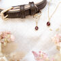 Garnet Matching Owner Necklace And Pet Collar Charm Set, thumbnail 1 of 7