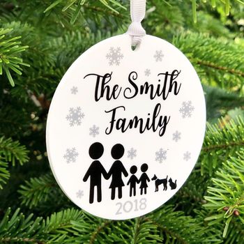 Stick Family Christmas Tree Decoration Bauble, 3 of 7