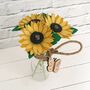 Large Leather Anniversary Sunflower In Glass Carafe, thumbnail 2 of 3