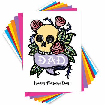 Skull And Roses Fathers Day Card, 5 of 5