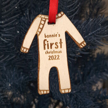 Personalised Baby First Christmas Tree Decoration, 2 of 4