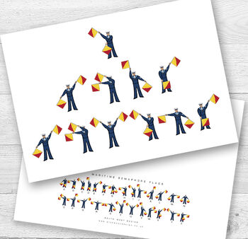 Personalised Semaphore Flags I Love You Card, 2 of 4