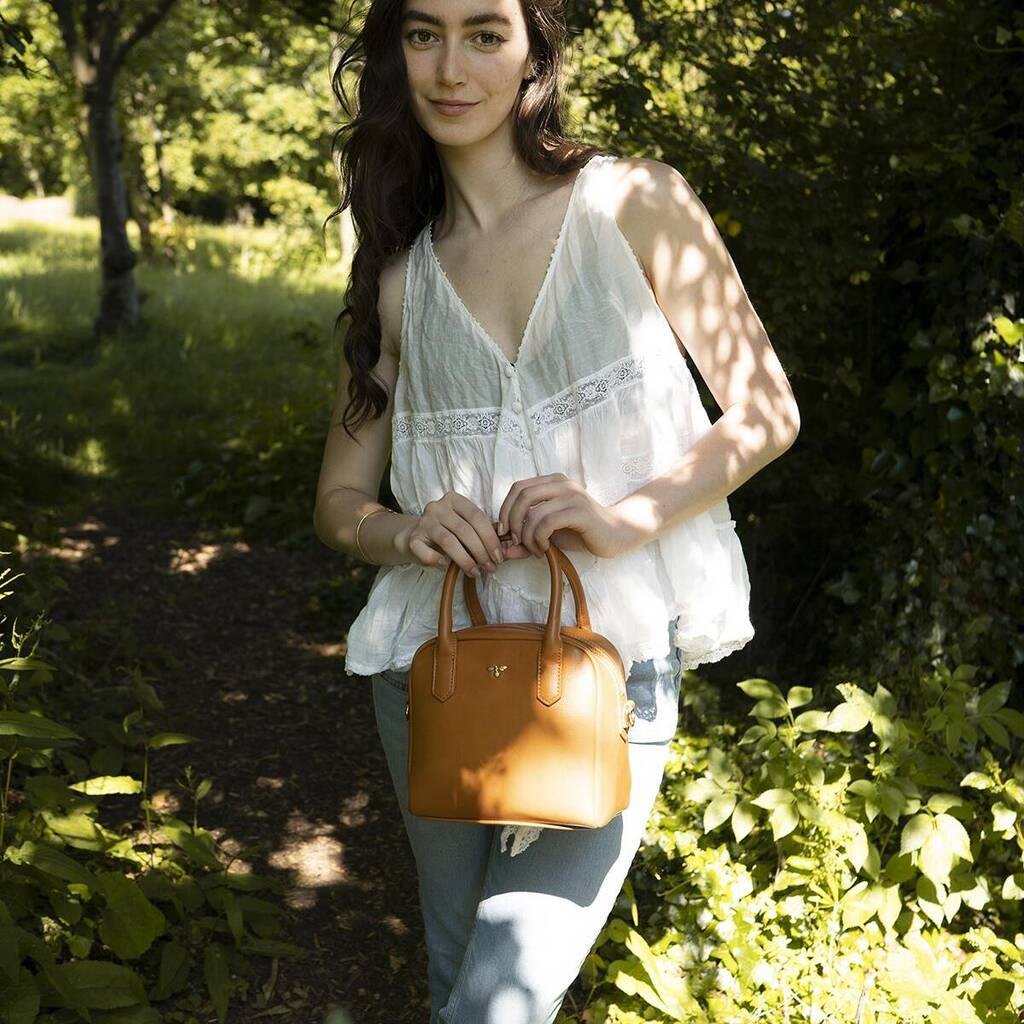 Eloise Mini Bowling Bag Tan By Fable England