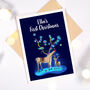 Personalised Baby's First Christmas Reindeer Card, thumbnail 1 of 2