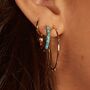 Gold Plated Hoop Earrings With Magnesite, thumbnail 1 of 7