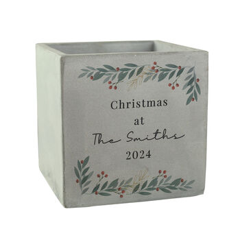 Personalised Christmas Foliage Concrete Planter, 5 of 5