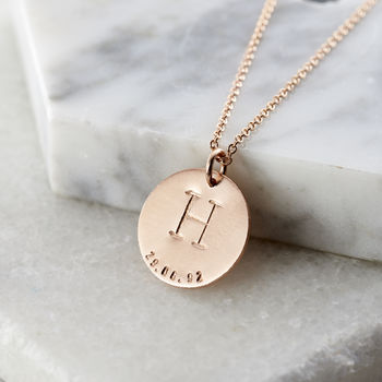 Personalised Initial Birth Disc Necklace, 4 of 6