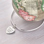 Personalised Silver St Christopher Heart Charm Bangle, thumbnail 2 of 7