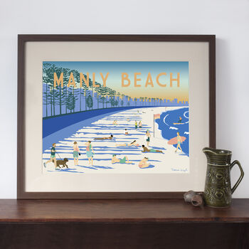 Manly Beach Retro Art Print, 3 of 4