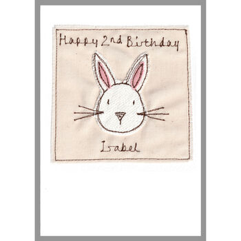 Personalised Rabbit New Baby Boy Or 1st Birthday Card, 4 of 12