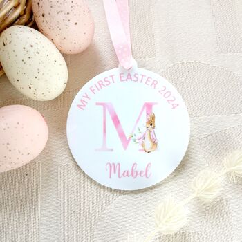Personalised Flopsy Bunny Watercolour Easter Decoration, 2 of 3