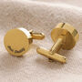 Personalised Message Brushed Round Cufflinks, thumbnail 2 of 2