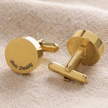 Personalised Message Brushed Round Cufflinks, 2 of 2