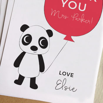 Personalised Teacher Thank You Panda Card, 4 of 4