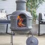 Clay Stone Effect Chiminea With Stand And Lid, thumbnail 1 of 3