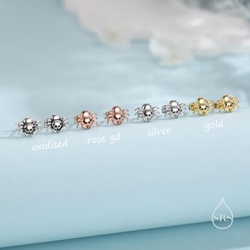 Sterling Silver Super Cute Jumping Spider Stud Earrings, 6 of 12